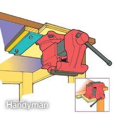 an image of a bench viset being used to work on a piece of wood