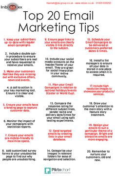 the top 20 email marketing tips