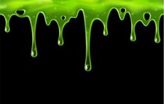 green liquid flowing down the side of a black background