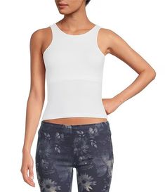 Free People Knit Clean Lines High Neck Sleeveless Camisole | Dillard's High Neck Sleeveless, Sleeveless Pullover, Romantic Lace, Lace Insert, Urban Outfits, Dillard's, High Neckline, How To Feel Beautiful, Clean Lines