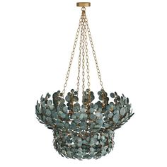 a chandelier with many beads hanging from it