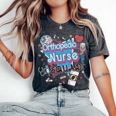 Great gift for co-workers, graduation nurses, classroom nursing students to wear in the classroom and medical school. NOTE Please choose shirts accordingly from the dropdown menu. Gildan Shirt = Gildan Brand Shirts - Unisex Bella Shirt = Bella Canvas Brand 3001 Shirts - Unisex Sweatshirt = Gildan Brand Crewneck Sweatshirts - Unisex Our Shirts are really soft, made from high quality super soft cotton. SHIRTS: Unisex essential fits like a well-loved favorite. .: Retail fit .: 100% Soft cotton (fib Surgery Nurse, Ortho Nurse, Orthopedic Nurse, Orthopedic Nursing, Real Estate Shirts, Brand Shirts, Nurse Shirt, Cotton Shirts, Nursing Shirts