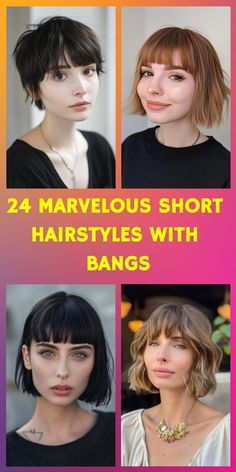 Discover the latest trends in short hairstyles with bangs. From sleek pixie cuts to playful bobs, find the perfect style to refresh your look. Explore options for all face shapes and hair types, and get inspired by our Pinterest-ready photos. Sleek Pixie, Short Hairstyles With Bangs, Trendy Short Hairstyles, Long Face Haircuts, Short Choppy Haircuts, Choppy Haircuts, Long Face Shapes, Edgy Pixie Cuts, Oval Face Haircuts