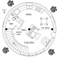 the floor plan for a round house