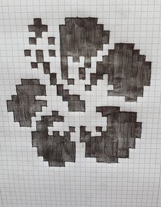 a piece of paper that has been drawn with squares and dots in the shape of a flower