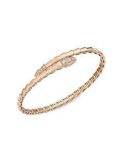 "Find BVLGARI Serpenti Viper 18k & Pavè Diamond Bracelet on Editorialist. From the Serpenti Viper Collection. Thin coiled bracelet in 18K rose gold and dazzling pavé diamonds. Pavé diamonds, 0.047 tcw 18K rose gold Made in Italy SIZE Length, about 6.3\" Small: 6.299\" (16cm) circumference Medium: 7.086\" (18cm) circumference ABOUT THE BRAND Founded in Italy in 1884 by Greek silversmith Sotirio Bulgari, BVLGARI has become synonymous with unparalleled craftsmanship and exquisite jewelry. The brand Bvlgari Jewelry Set, Bvlgari Serpenti Bracelet, Bvlgari Gold, Rose Gold Diamond Bracelet, Bvlgari Bracelet, Rose Gold Bangle Bracelet, Bulgari Jewelry, Bvlgari Jewelry, Bvlgari Serpenti