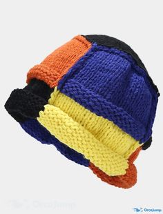 OrcaJump - Fashion Womens Hecho a mano de color a juego Beanie Hat para el otoño / invierno Hip Hop Girls Sombrero de punto caliente Hip Hop Girl, Fall Fashion Accessories, Patchwork Knit, Plush Hat, Woolen Hat, Colorful Gradient, Handmade Plush, Boho Fall, Women's Beanie