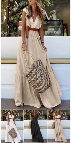 Sleeveless Dresses, Europe Fashion, Lace Neckline, Photo Outfit, Hip Dress, Shipping Orders, Boho Look, Country Outfits, Fall Fashion Outfits