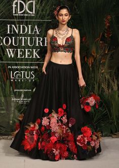 Varun Bahl, Bridal Clothing, Black Lehenga, Indian Outfits Lehenga, Floral Lehenga, Feather Tops, Net Dress, Red Lehenga, Embroidered Lehenga