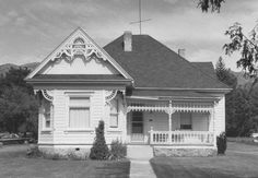 black and white photograph of an old house