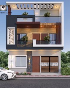 a modern style house is shown in this image