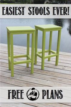 17 Simple Furniture Building Plans for Beginners - The Creative Mom Diy Bar Stools, Diy Stool, Building Furniture, Diy Simple, Simple Furniture, Diy Bar, Free Plans, Diy Plans