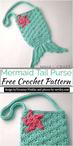 the mermaid tail purse crochet pattern is easy to make and perfect for beginners