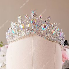 Crown Set Multi Color 2.5 Queen Crown Silver With A/B Crystals Quince Crown Pageant Crown Wedding Crown Debutante Crown - Etsy Coronas Aesthetic, Woman With Crown, Quinceanera Crowns, Quince Crowns, Quince Crown, Crown Pageant, Crown Women, Quinceanera Jewelry, Princess Crowns