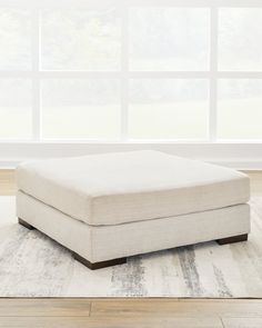 Lyndeboro Natural Oversized Accent Ottoman from Ashley - Luna Furniture Decor Corner, 23 Style, Oversized Ottoman, Accent Ottoman, Square Ottoman, Cocktail Ottoman, Patio Furniture For Sale, Rich Textures, Feel Inspired