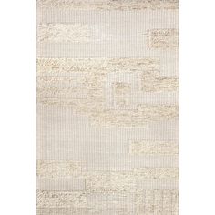 an area rug with white and beige colors