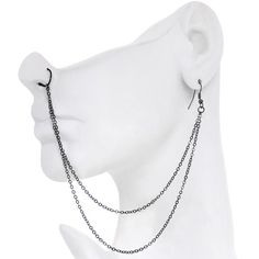 Handcrafted Pirate Booty Black Plated Ear to Nose Chain 20 Gauge 5/16" Ear To Nose Chain, Nose Chain, Nostril Piercing, Alt Aesthetic, Gothic Costume, Cool Ear Piercings, Desired Reality, Cool Piercings, Edgy Jewelry