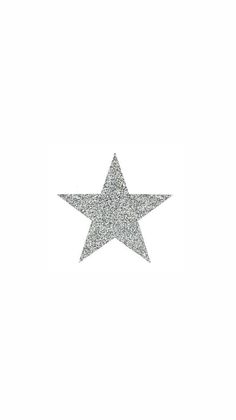 a silver glitter star on a white background