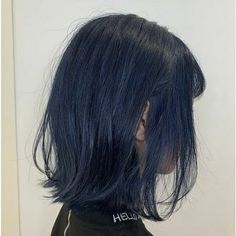 Trendy Hair Color Ideas, Indigo Hair, Midnight Blue Hair, Short Hair Color Ideas, Blue Hair Aesthetic, Cute Hairstyle Ideas, Navy Blue Hair, Dark Blue Hair, Hair Color Streaks