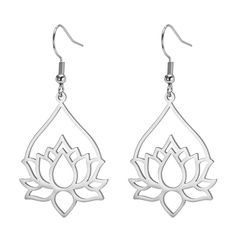 PRICES MAY VARY. Size：26*35mm，Weight:4.4g.The size fits most people, so you can buy it without any worries. Material：Lotus Flower Drop Earrings are made of Stainless steel which has the advantages of not fading, not easy to scratch and leaving marks, and never deformed. Design：The lotus flower meaning varies from culture to culture. In general, the lotus commonly serves as a sacred for purity, rebirth, resilience,and strength. Try Wear lotus flower earrings to bring feminine energy and beauty in Lotus Flower Meaning, Flower Dangle Earrings, Flower Drop Earrings, Earrings Bohemian, Earrings Unique, Geometric Jewelry, Bohemian Earrings, Jewelry Companies, Feminine Energy