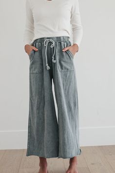 These pants are the perfect combination of comfort and style, crafted from premium cotton for a soft and luxurious feel. They feature a flattering wide-leg silhouette with an elastic waistband and a drawstring tie for a personalized fit. Ideal for any occasion, these are sure to become the most popular style in your wardrobe. Model Measurements: Hips 34” Waist 25” Bust 32” Height 5’6.5, wearing a size small 100 Cotton S: Waist 26” + Stretch Hips 40” Length 36” M: Waist 30” + Stretch Hips 41” Len Bridesmaid Tops, Wide Legs Pants, Stretch Hips, Sweat Pant, Swim Trends, Cute Cuts, Wide Legs, Man Swimming, Romper Pants