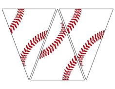 two baseballs are shown in the shape of triangles