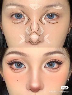 Membentuk Alis, Asian Makeup Tutorials, Anime Eye Makeup, Mekap Mata, Nose Makeup, Makeup Tip, Simple Makeup Tips, Cute Eye Makeup, Anime Makeup