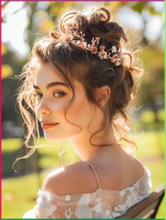 Summer hairstyle idea. Easy and simple hair idea. Summer hair inspo for you 😘 #hairstyles #hair #summerstyle #summerhairstyle Buns Natural Hair, Hairstyles Messy Bun, Second Day Hair, Bangs Curly Hair, Second Day Hairstyles, Bohemian Braids, Hairstyles Messy, Floral Headband, Sleek Ponytail