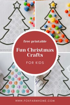 printable christmas crafts for kids to make and sell on etsyle com, with text overlay that says free printable fun christmas crafts for kids