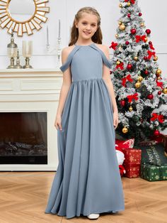 Look stunning in this elegant off-the-shoulder junior bridesmaid dress. Crafted from luxurious chiffon, the long silhouette provides an effortless, gown-like look. Perfect for any special occasion. Jr Bridesmaid Dresses, Lime Green Bridesmaid Dresses, Chocolate Bridesmaid Dresses, Dusk Bridesmaid Dress, Orchid Bridesmaid Dresses, Ink Blue Bridesmaid Dresses, Mulberry Bridesmaid Dresses, Peacock Bridesmaid Dresses, Grape Bridesmaid Dresses