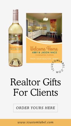 Are you you looking for realtor gifts for client's new homes?  Discover our selection of unique wine labels to help market your real estate business.  Click here to purchase custom bottle label design. Realtor Gifts For Clients, Unique Wine Labels, Custom Bottle Labels, Custom Bottle, Bottle Label Design, Wine Labels, Client Gifts, Realtor Gifts