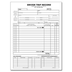 the driver trip record is shown in black and white