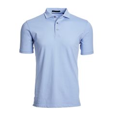 WOLF BLUE Fitted Light Blue Polo Shirt, Fitted Light Blue Polo Shirt With Polo Collar, Light Blue Fitted Polo Shirt With Polo Collar, Classic Polo Shirt With Seamless Collar For Golf, Classic Golf Polo Shirt With Seamless Collar, Classic Blue Polo Shirt With Seamless Collar, Fitted Light Blue Short Sleeve Polo Shirt, Fitted Blue Polo Shirt, Classic Polo Shirt For Golf