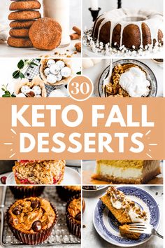 keto fall desserts collage with text overlay