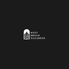 the west broad broadway logo is shown in black and white, with an image of a skyscraper