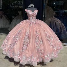 ANGELSBRIDEP Pink Mexican Ball Gown Quinceanera Dresses Off-Shoulder Vestidos De 15 Anos Applique 3D Pink Quinceanera Dresses, Pink Quinceanera, Quinceanera Themes Dresses, Pink Quince, Quinceñera Dresses, Applique Lace, Quinceanera Dresses Pink, Gown Pictures, Pretty Quinceanera Dresses