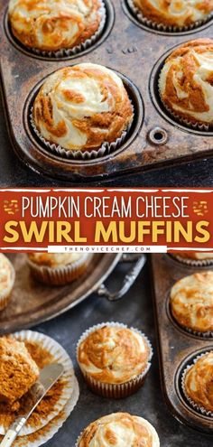 Pumpkin Cream Cheese Swirl Muffins Pumpkin Cream Cheese Swirl Muffins Recipe, Cheese Swirls, Scones Pumpkin, Cream Cheese Swirl Muffins, Swirl Muffins, Cream Cheese Swirl, Pumpkin Cream Cheese Muffins, Pumpkin Cream Cheese, Fall Baking Recipes