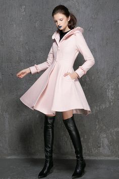 pink jacket wool coat womens coats winter coatPink by xiaolizi Spring Wool Coat In Solid Color, Pink Fitted Wool Outerwear, Fitted Pink Wool Outerwear, Hooded Sweater Coat For Winter, Chic Pink Wool Outerwear, Spring Long Wool Coat Solid Color, Spring Long Wool Coat In Solid Color, Pink Long Coat For Winter, Pink Long Pea Coat For Winter