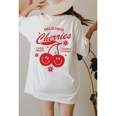 Get ready to fall in LOVE with your new Y2K aesthetic cherry comfort colors t-shirt. This shirt features a large design on the back and a smaller version of the same print on the front. It's the cutest and most comfortable way to wear the latest styles and also makes a great gift. * PRODUCT DETAILS * ✺ 100% Cotton ✺ Medium weight fabric ✺ Wash and dry normally (on cool for best results) ✺ Designed and printed in the USA ✺ Due to different monitor screens, colors may vary ✺ * SIZING * ✺ FOR AN OV Cheap Cherry Print Cotton Tops, Cheap Trendy Tops With Cherry Print, Cheap Cherry Print Short Sleeve Tops, Cheap Red Tops With Cherry Print, Cheap Summer Shirt With Heart Graphic, Cheap White Cherry Print Top, Cheap Trendy Strawberry Print Shirt, Cheap Red Cherry Print T-shirt, Cheap Cherry Print T-shirt For Spring