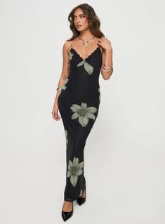 Stardrop Maxi Dress Black Floral Maxi Dress Black, Buy Now Pay Later, Mesh Material, Good Stretches, Trim Detail, Floral Maxi, Princess Polly, Black Maxi Dress, Floral Maxi Dress