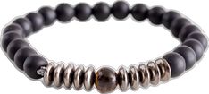 Casual Silver Stretch Bracelet With Black Beads, Casual Brown Bracelet With Black Beads, Casual Brown Bracelets With Black Beads, Mens Beaded Bracelets, Bracelets For Men, Mens Jewelry, Buckle, Beaded Bracelets, Beads