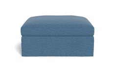 a blue foot stool on a white background