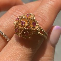 14k Yellow Gold Ruby Gemstone 6.8gm Size 7.5 Resize available under request Thank you for visiting our shop! Follow us on Instagram https://www.instagram.com/dmkjewelry_/ 𝑫𝑴𝑲 𝑱𝒆𝒘𝒆𝒍𝒓𝒚 Classic 14k Gold Flower Ring With Gemstone, Gold Flower Ring With Ruby Gemstone, Unique 14k Yellow Gold Ruby Ring, Handmade 14k Gold Elegant Ruby Ring, Handmade Elegant Ruby Ring In 14k Gold, Handmade Elegant 14k Gold Ruby Ring, Unique 14k Gold Ruby Ring For Anniversary, Red 14k Gold Flower Ring For Anniversary, Unique 14k Gold Ruby Ring As Gift