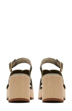 A hearty wedge and cushioned footbed balance style and comfort in this slingback sandal. Adjustable slingback strap with buckle closure Cushioned footbed with arch support Leather upper and lining/synthetic sole Imported Casual Wedge Sandals With Double Adjustable Strap, Casual Double Strap Wedge Sandals With Adjustable Strap, Casual Wedge Sandals With Adjustable Strap And Open Heel, Casual Platform Slingback Footbed Sandals, Casual Slingback Sandals With Block Heel And Removable Insole, Casual Slingback Platform Footbed Sandals, Casual Wedge Heel Slingback Sandals, Casual Slingback Sandals With Block Heel, Cushioned Slingback Wedge Sandals In Synthetic