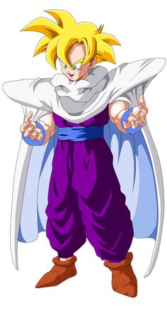 the super saishi gohan character from dragon ball zokue, with his arms outstretched