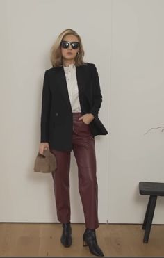 Red Leather Pants, Leather Pants Outfit, Red Leather