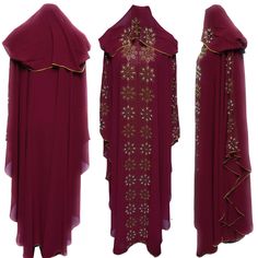 Luxury Women Burgundy Abaya Jalabiya Farasha Long Dress ,comes in original plastic wrap with Hijab included. Beautiful material with a premium feel. Exclusive new design Abaya.   Latest new design!  Stone and bead works  Colour: Burgundy  Come with lining  Head scarf is attached (Hooded}  Fabric: chiffon and nida   Do not tumble dry.  Suitable for dry-cleaning.  dry clean  Packet : 1x abaya       Abayas are known by many names. However, they serve the same purpose: to cover. Other models are usu Burgundy Abaya, Red Abaya, Design Abaya, Abaya Dress, Coral Red, Plastic Wrap, Luxury Women, Dress Clothes For Women, Head Scarf