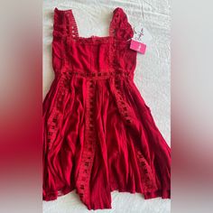 Never Worn, Nwt Red V-neck Boho Hippie Dress, Red Bohemian V-neck Dress, Urban Outfitters Red V-neck Dress, Sequin Wrap Dress, Bohemian Red V-neck Mini Dress, Ruffle Tiered Dress, Embroidered Dress Boho, Mini Dress Hot, Kaftan Maxi Dress