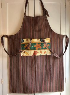 an apron is hanging on the wall