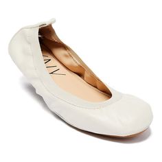 Includes One Pair Of Flats And Dust Bag Man-Made Upper Man-Made Lining Cushioned Footbed Rubber Sole Split Sole For Foldable Functionality Imported Spring White Synthetic Ballet Flats, White Synthetic Ballet Flats For Spring, Chic Cream Synthetic Flats, White Synthetic Ballet Flats For Summer, Chic Cream Flats For Everyday Wear, White Elegant Ballet Flats For Everyday, White Everyday Flats For Spring, White Ballet Flats For Everyday Spring Use, White Ballet Flats For Everyday Wear